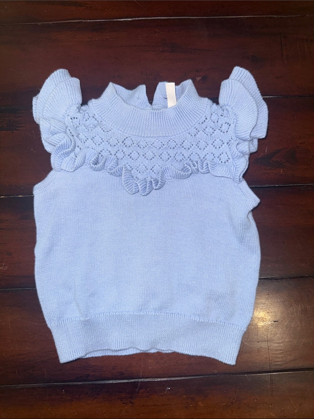 Janie and Jack Light Blue Ruffle Knit Sweater Top